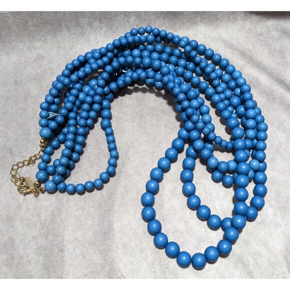 Lisa E Multilayer Blue Beaded Necklace - Picture 8 of 9